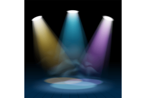Download Color Stage Light Mockup. Realistic Show - Mockup Collection