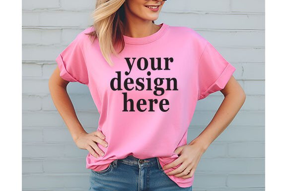 Download Comfort Colors 1717 Neon Pink Mockup - Mockup Collection