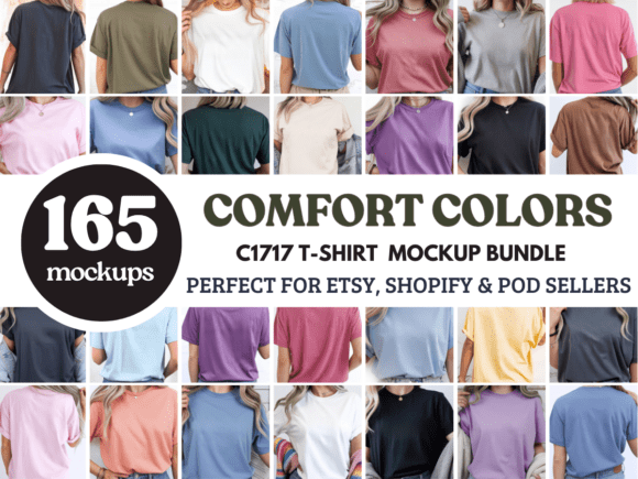 Download Comfort Colors 1717 Tshirt Mockup Bundle - Tshirt Collection
