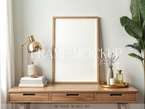 Download Light Mockup Frame on the Table - Mockup Collection