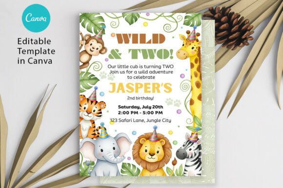 Download Safari Birthday Invitation Two Wild Boy - Premium Bundle