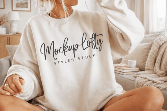 Download Gildan 18000 Sand Sweatshirt Mockup 11 - Premium Resources