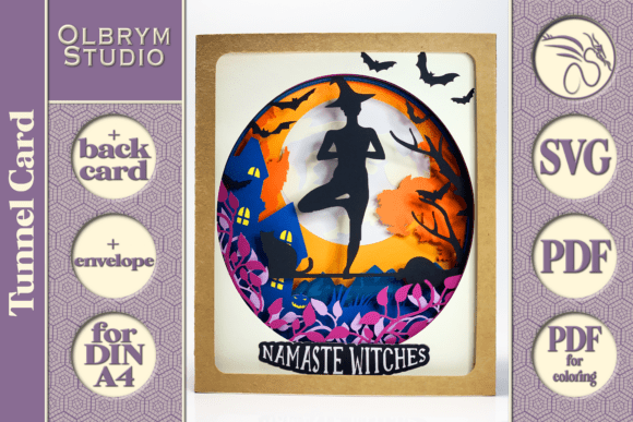 Download Namaste Witches 3D Tunnel Card SVG - 3d tunnel Collection