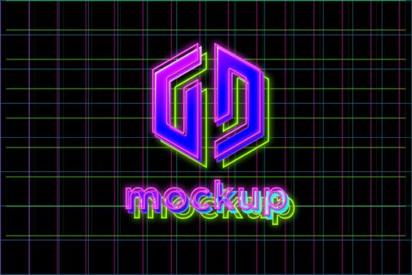 Download Retro Neon Logo Mockup - Mockup Collection