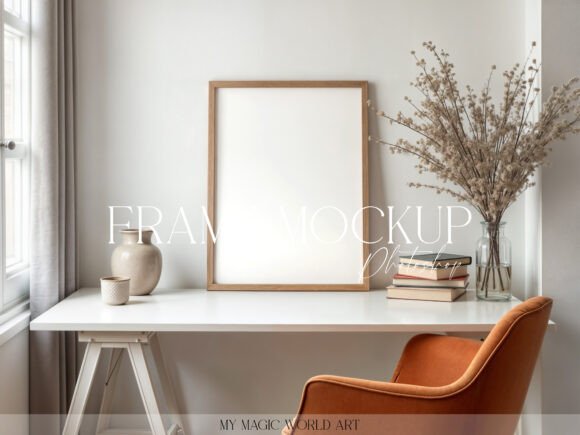 Download Light Mockup Frame on the Table - Mockup Collection