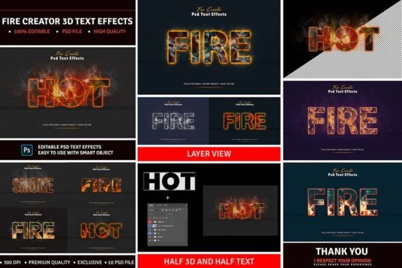 Download Editable Fire Text Effects - Effects Collection