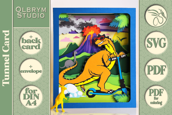 Download Dinosaur T Rex 3D Tunnel Card SVG - 3d tunnel Collection