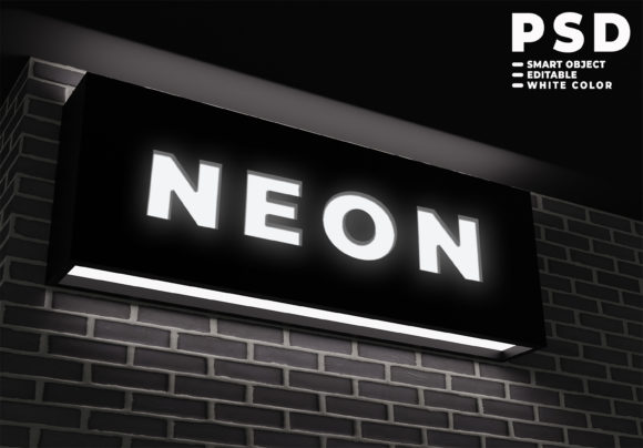 Download White Neon Mockup - Mockup Collection